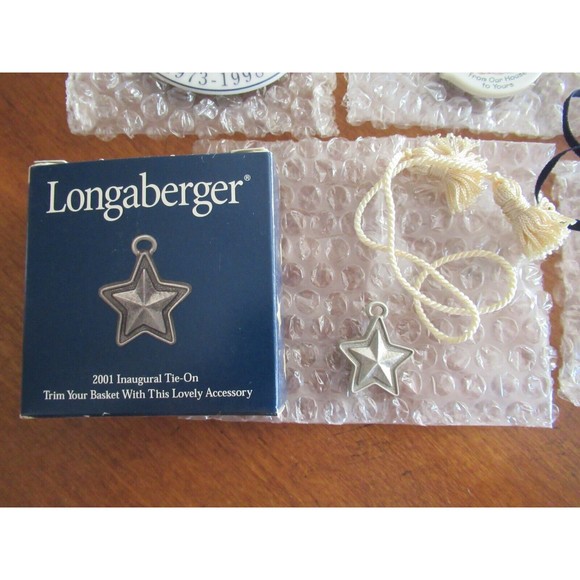 Lot of 5x Longaberger Baskets Tie-On 1996-2001 Cottage Gate Mothers Day 25th - Picture 5 of 12